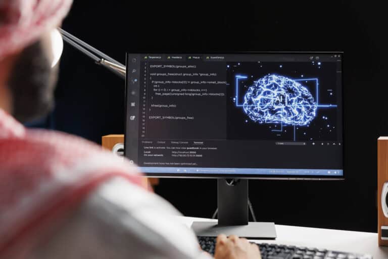 A human brain connected to digital marketing tools like email, SEO, analytics