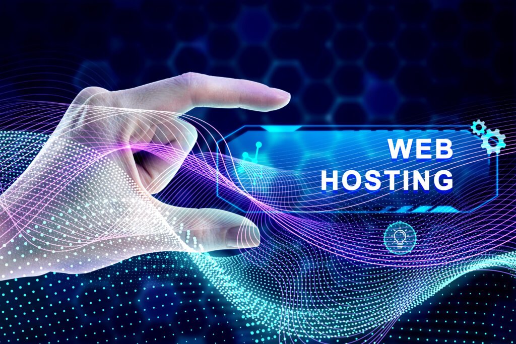 Domain and hosting basics showing website address, server storage, and web accessibility