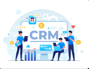 CRM system dashboard showing customer data, sales pipeline, and interactions