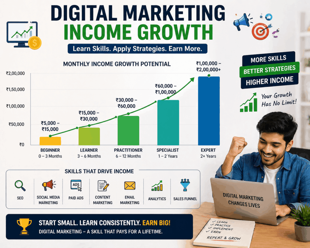 digital marketing income growth chart