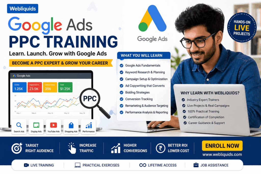 google ads PPC training webliquids