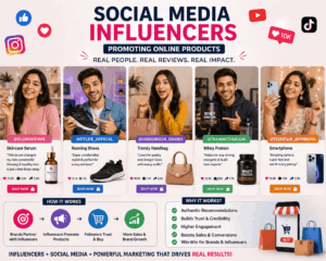 social media influencers promoting online products