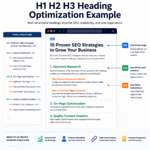 H1 H2 H3 heading optimization example